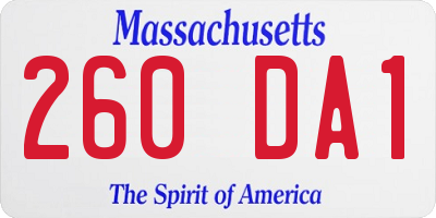 MA license plate 260DA1