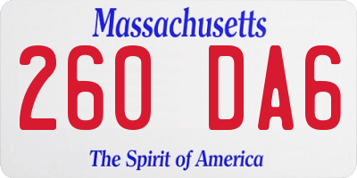 MA license plate 260DA6