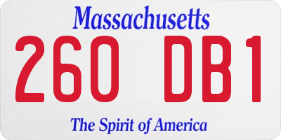 MA license plate 260DB1