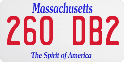 MA license plate 260DB2