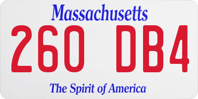 MA license plate 260DB4