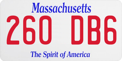 MA license plate 260DB6