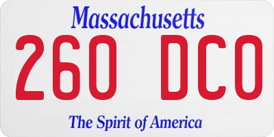 MA license plate 260DC0