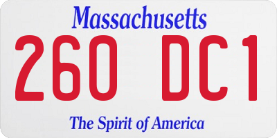 MA license plate 260DC1