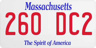 MA license plate 260DC2