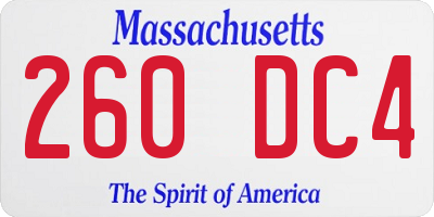 MA license plate 260DC4
