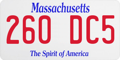 MA license plate 260DC5