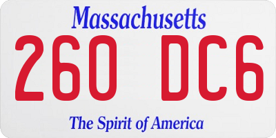 MA license plate 260DC6