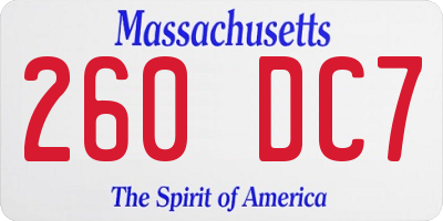 MA license plate 260DC7