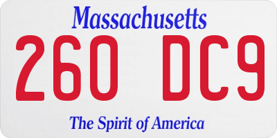 MA license plate 260DC9