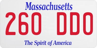 MA license plate 260DD0