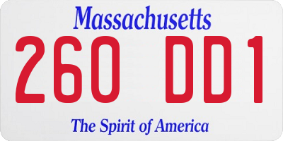 MA license plate 260DD1