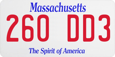 MA license plate 260DD3