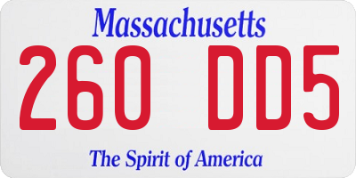 MA license plate 260DD5