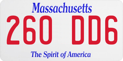 MA license plate 260DD6