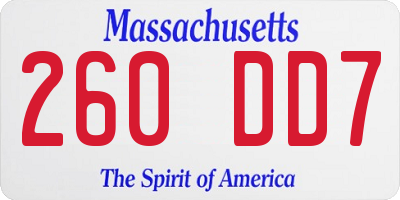 MA license plate 260DD7
