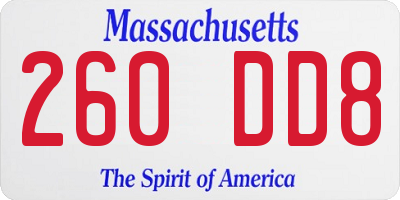 MA license plate 260DD8