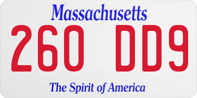 MA license plate 260DD9
