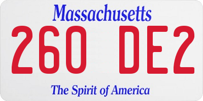 MA license plate 260DE2
