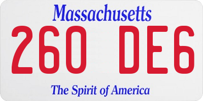 MA license plate 260DE6