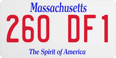 MA license plate 260DF1