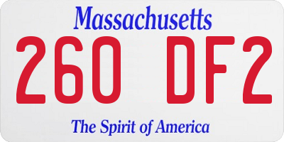 MA license plate 260DF2