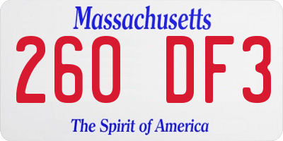 MA license plate 260DF3