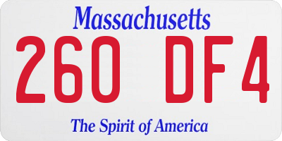 MA license plate 260DF4