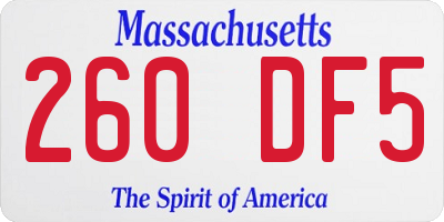 MA license plate 260DF5