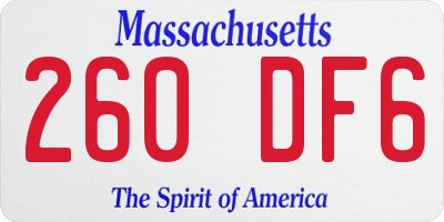 MA license plate 260DF6