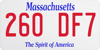 MA license plate 260DF7