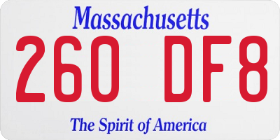 MA license plate 260DF8
