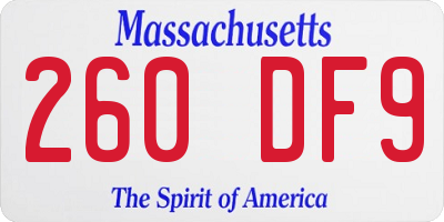 MA license plate 260DF9