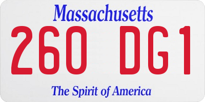 MA license plate 260DG1