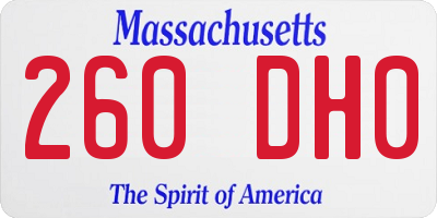 MA license plate 260DH0