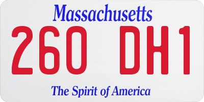 MA license plate 260DH1