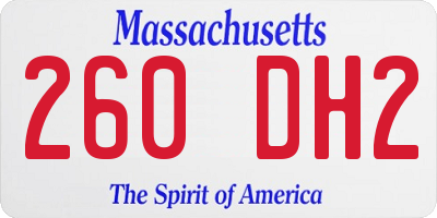 MA license plate 260DH2