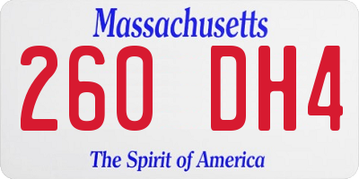 MA license plate 260DH4
