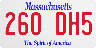 MA license plate 260DH5