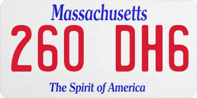 MA license plate 260DH6