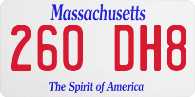 MA license plate 260DH8
