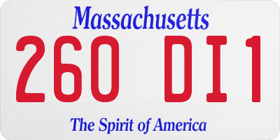 MA license plate 260DI1