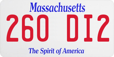 MA license plate 260DI2