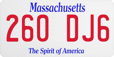 MA license plate 260DJ6