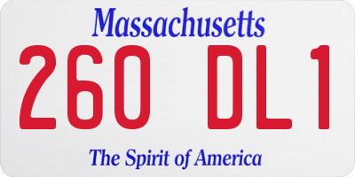 MA license plate 260DL1