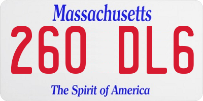 MA license plate 260DL6