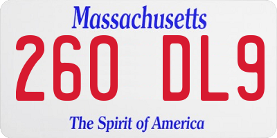 MA license plate 260DL9