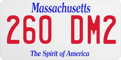 MA license plate 260DM2
