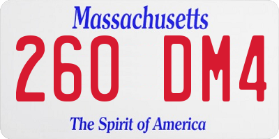 MA license plate 260DM4