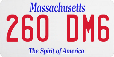 MA license plate 260DM6